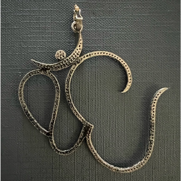 Natural Pave Diamond Large OHM Charm with Removable Diamond Bail - Picture 2 of 7